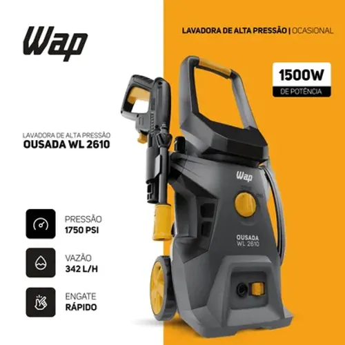 LAVADORA DE ALTA PRESSÃO 1500W 1750PSI WAP OUSADA WL 2610