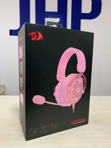 Headset Gamer Redragon Diomedes Rosa - Novo Lacrado - Parcelamos Sem Juros