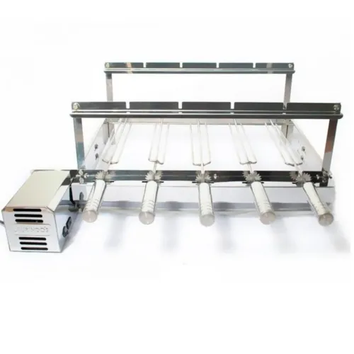 KIT GRILL GIRATÓRIO CHURRASQUEIRA 5 ESPETOS INOX MOTOR BIVOLT 