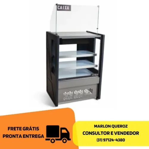 Balcão Caixa Preto 80 CM Polar