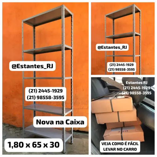 Estante de Aco / Ferro Kit 5 Prateleiras | Com 1,80m de Altura
