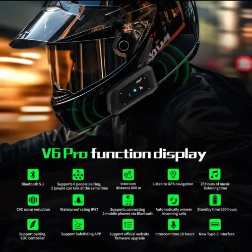 Intercomunicador EJEAS V6 Pro+ para motocicleta (01 unidade novo)