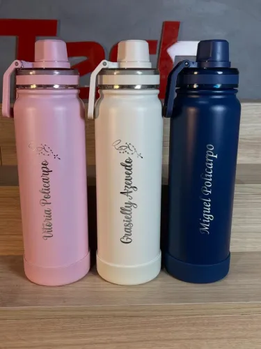 Garrafa Térmica Premium - Várias Cores | Personalizada com Nome | Alta Durabilidade