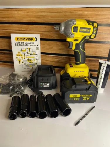 Parafusadeira Chave de impacto torque 320nm 21v duas baterias