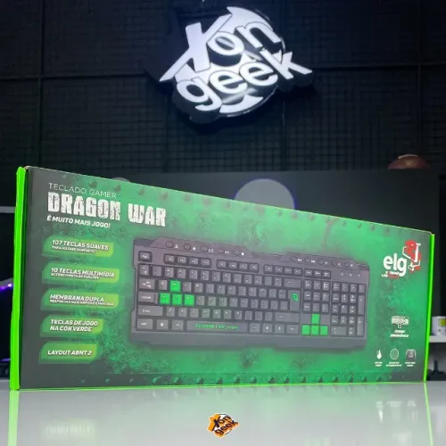 Teclado Gamer Dragon War | 107 Teclas, Durável e Ideal para Longas Sessões Gamer!