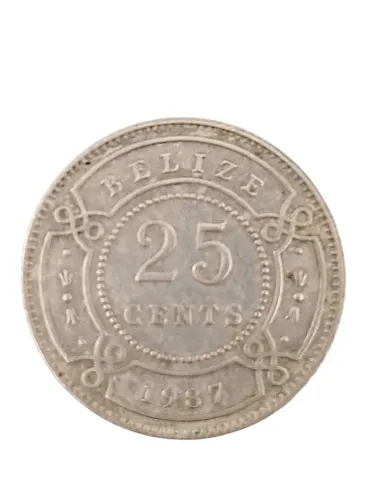 Moeda de 25 Centavos de Belize de 1987