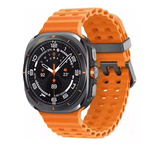 Relogio Smartwatch Watch Ultra W7 Super Amoled 47mm Preto Pulseira Laranja