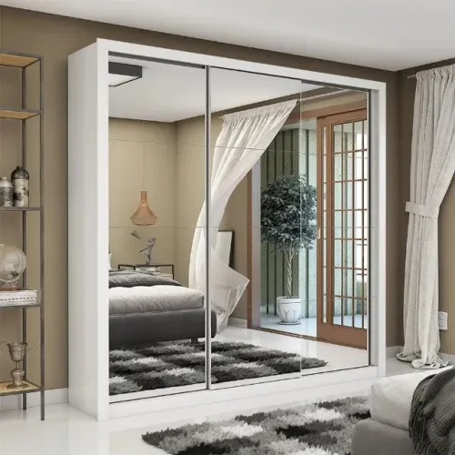 Guarda-Roupa Galaxy 3 Portas de Espelho R$1399,90-Entrega em 24H Paga na Entrega