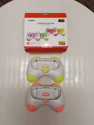 Suportes individuais rosa/amarelo para joy-cons de Nintendo Switch