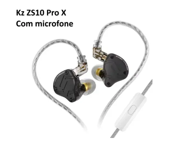 280,0 Fone Kz zs10 pro x (lacrado) Hifi Original Profissional - Com mic