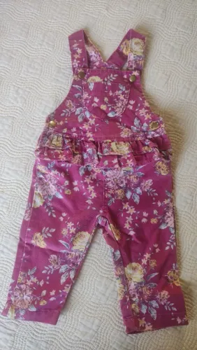 Desapego Macacão Floral Rosa Bebê