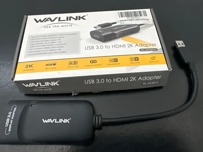 Adaptador De Vídeo Wavlink Usb 3.0 Para Hdmi 2k Preto