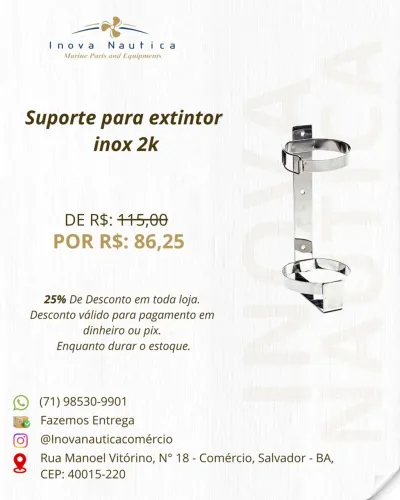 Suporte para extintor inox 2k