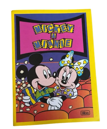 Raro caderno Tilibra, pequeno dos anos 80 - Mickey e Minnie com 96 fls
