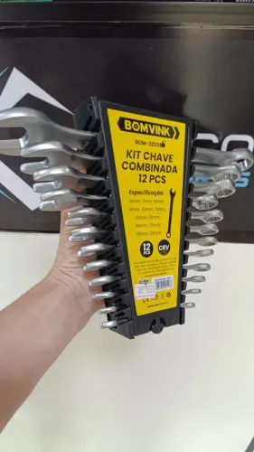 Kit De Chave Combinada 12pcs Jogo de Ferramenta 6 a 22mm Bom-3203 - Loja Coimbra Entrega