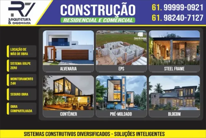 EPS -alvenaria- estrutura metalica -PRE moldado- obra construçao *