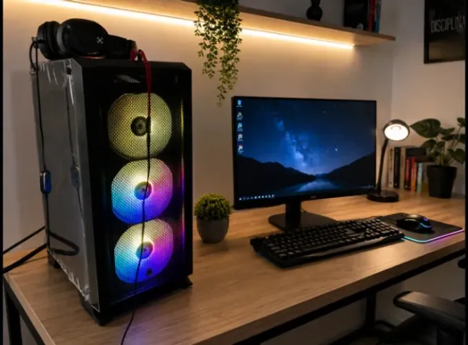 PC Gamer Ryzen 5 5500 + RX 5500 XT 8GB + Monitor AOC