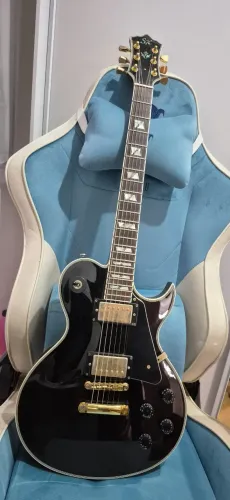 SX Les Paul Custom Mogno / BRINDES: itens Premium (Elixir, Santo Angelo, Basso)