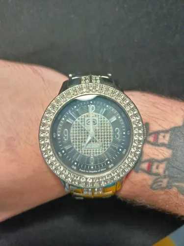 Relógio Marc Ecko The King Original Cravejado Aço Inox 48mm