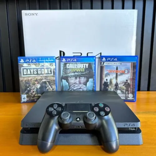 Console PS4 Slim 1TB | Seminovo Impecável | Controle Original + Jogo e Cabos