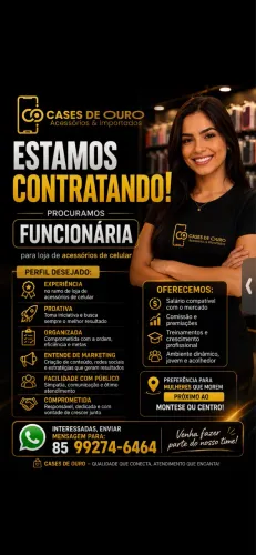 VAGA DE EMPREGO EM LOJA DE CELULAR
