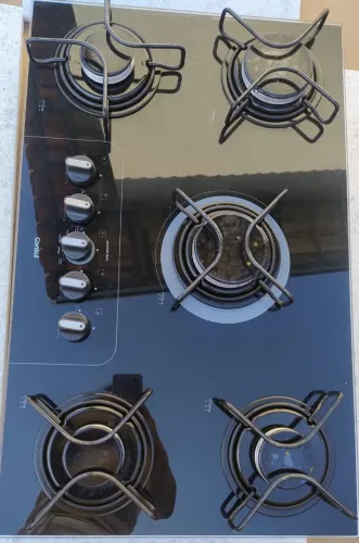 Cooktop 5 bocas preto para peças ou conserto