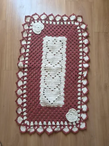 Tapete de croche de coração