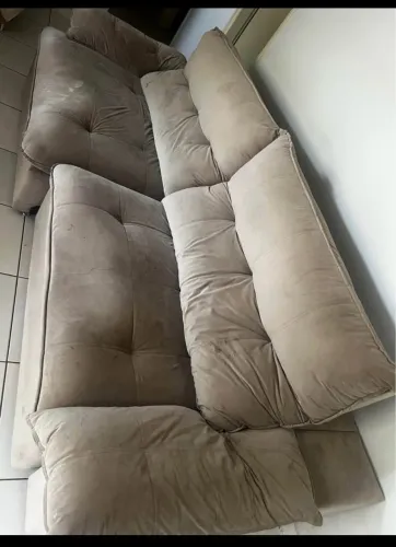 Sofá Retrátil e Reclinável 3m Bege - Pillow Top Super Confortável