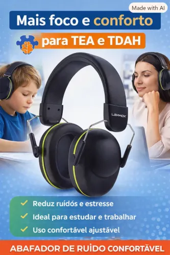 ABAFADOR DE RUÍDO ACÚSTICO PREMIUM - FOCO, CONFORTO E SILÊNCIO