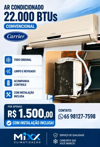 Ar condicionado 22.000 BTUs convencional Carrier