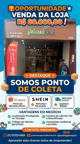 OPORTUNIDADE  VENDA DE LOJA MONTADA 