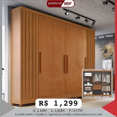 Guarda Roupa Cabo Frio MDF