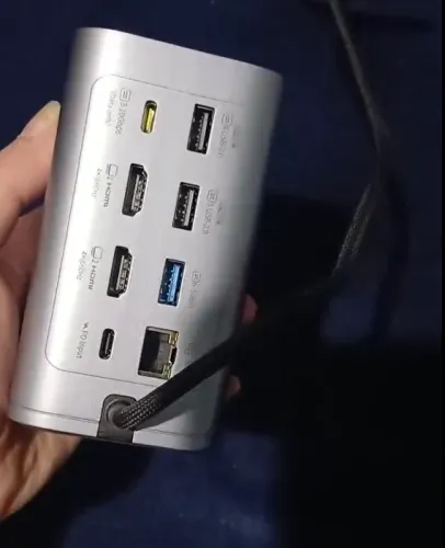 Baseus 12 em 1 hub usb c para hdmi 4k @ 60hz display duplo adaptador usb 3.2 com rj45