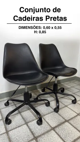 Conjunto de Cadeiras Pretas (Modelos estilo Eames Office)