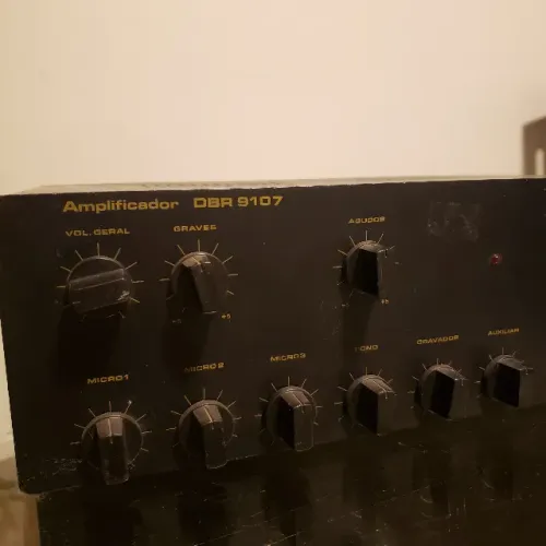 Amplificador de som Delta, modelo DBR 9107, em funcionamento (favor, leia a descrição)