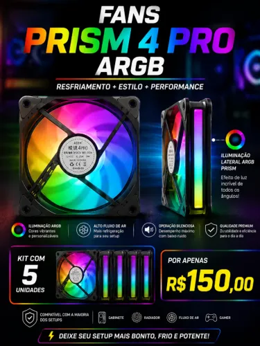 Fans prism 4 Pro argb 5 unidades por 150