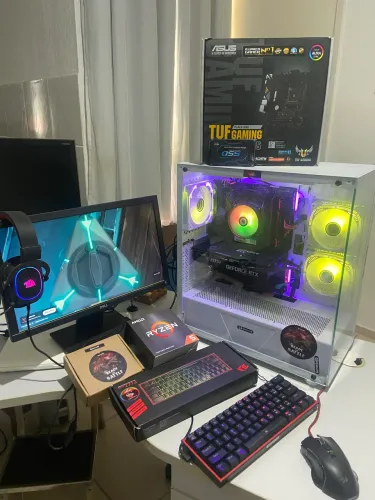 Ryzen 5 5500 Rtx 3060 12 giga NVMe 1 terá 16 giga de ram crucial placa mãe Tuf b450m