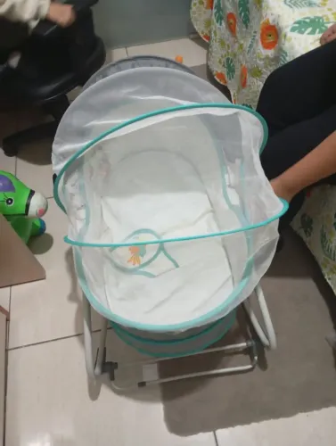 Cadeira de descanso moises 5 em 1 cinza e azul