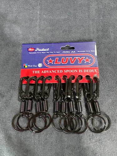 Kit 10x Chaveiro Mosquetão Com Mola Em Aço Inoxidável