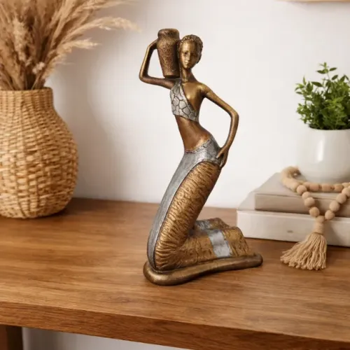 Escultura Africana Decorativa Artesanal