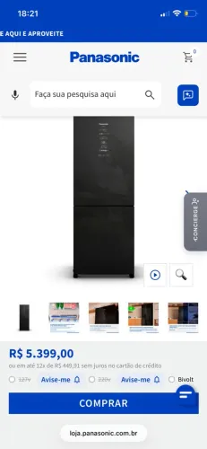Geladeira Panasonic Black inverse