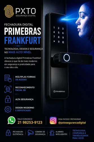 Fechadura digital Leitura Facial instalada na sua porta