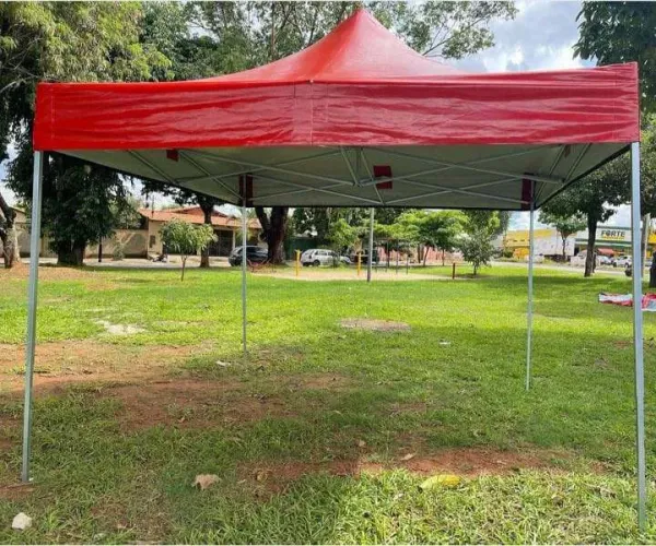 Tenda 3x3 lona PVC vermelha 