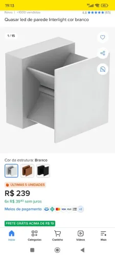 Arandela de parede 5w