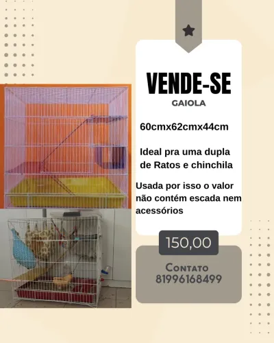 Gaiola roedores e pássaros 
