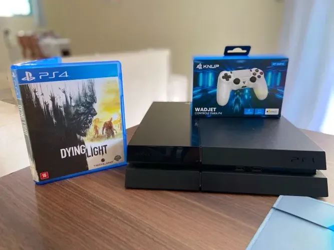 PlayStation 4 PS4 + Jogo Dying Light + Controle Sem Fio NOVO