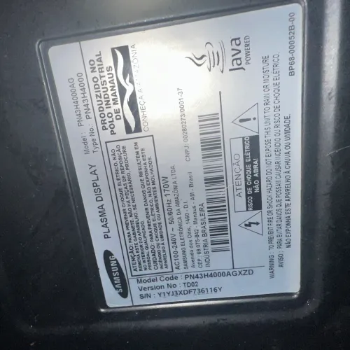 Tv Samsung plasma PN43H4000AGXZD tela quebrada não liga 