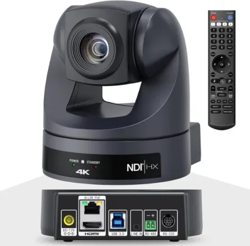 Câmera 4K NDI PTZ 20X, saídas HDMI USB LAN