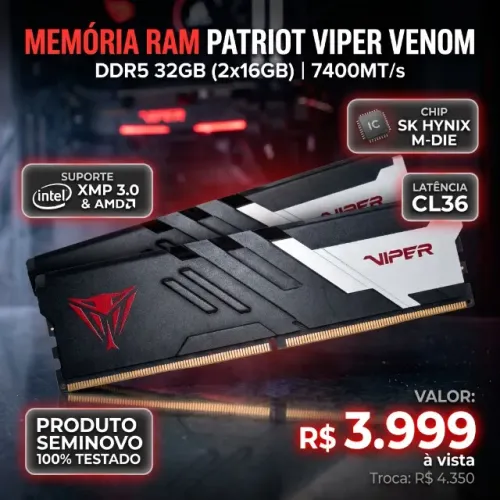 Patriot Viper Venom DDR5 32GB (2x16GB) 7400MHz CL36