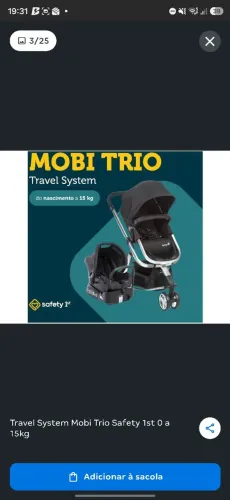Carrinho de bebê 3 em 1